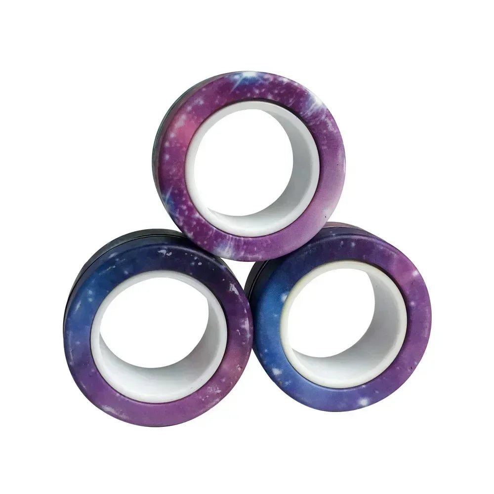 Magnetic Fidget Toys for Adults Magnetic Spinner Rings Decompression Toy Fingears Hand Fidget Antistress Spinner Ring Handle Toy