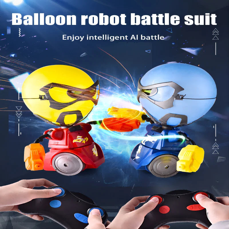 Electric Balloon Puncher Remote Control Boxing Combat Robot Blasting Balloon Battle Toy Parent-Child Interaction Party Game Gift