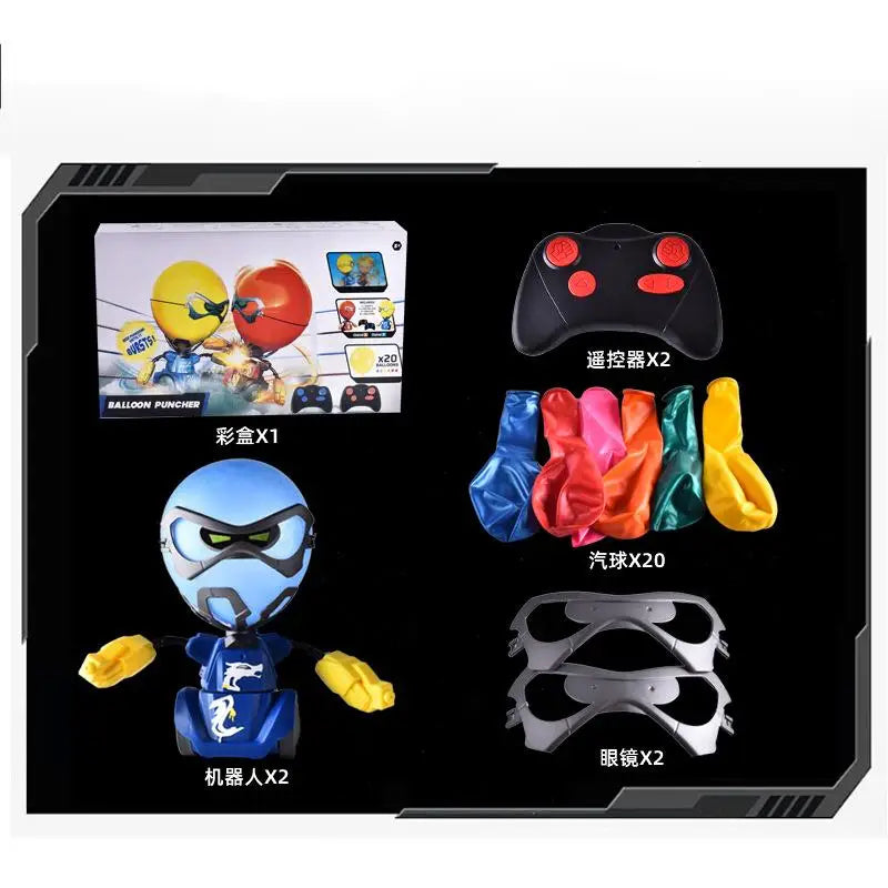 Electric Balloon Puncher Remote Control Boxing Combat Robot Blasting Balloon Battle Toy Parent-Child Interaction Party Game Gift