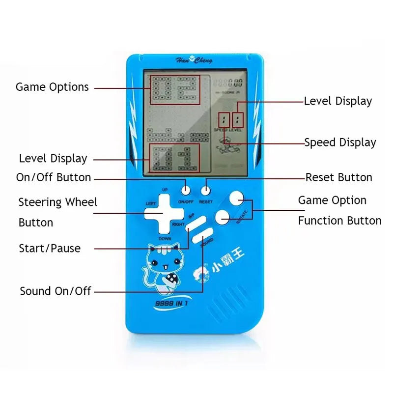 Classic Retro Puzzle Handheld Game Console Toy for Kids