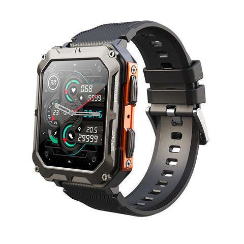 Rugged Military-Grade Smartwatch with Camouflage Strap for Outdoor Adventures